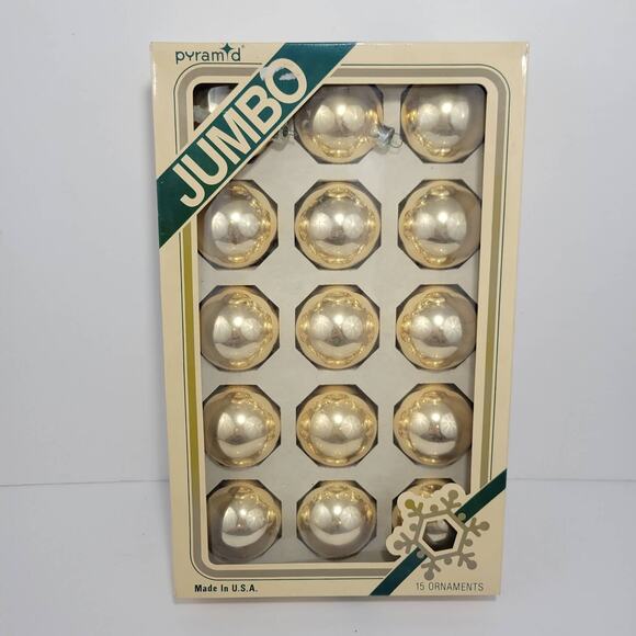 15 Jumbo Glass Vintage Christmas Bulb Ornaments by Rauch Pyramid - Picture 1 of 7